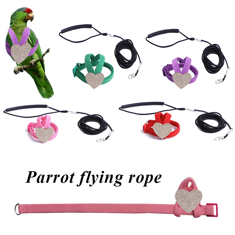 

Parrot Bird Harness Leash Outdoor Flying Traction Straps Band Adjustable Anti-Bite Training Rope For Cockatiel Small Birds