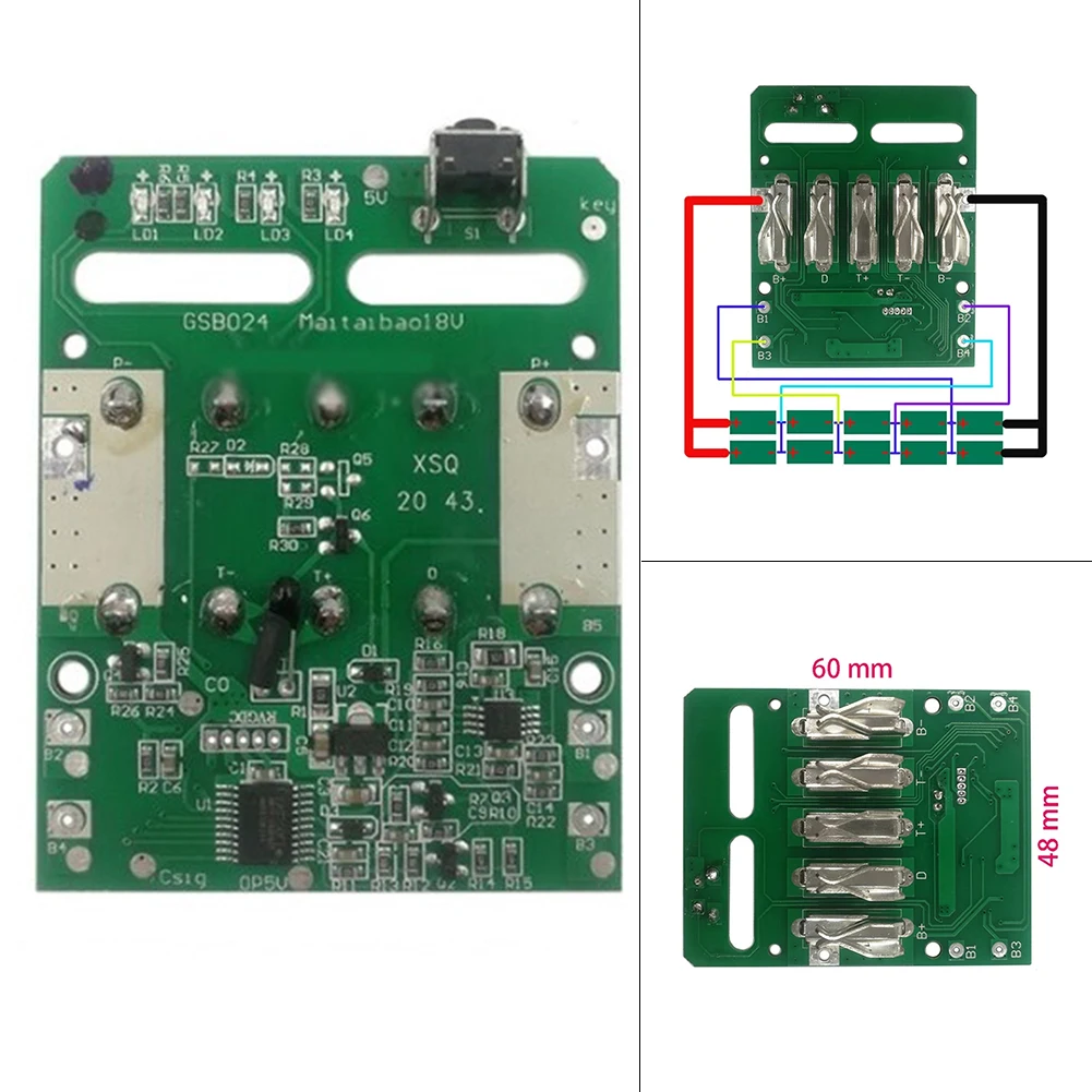 Enlarge PCB Board Charging Protection Circuit Board For Metabo 18V Lithium Battery Rack Circuit Board Repair Kit Assemble Batteries Pack