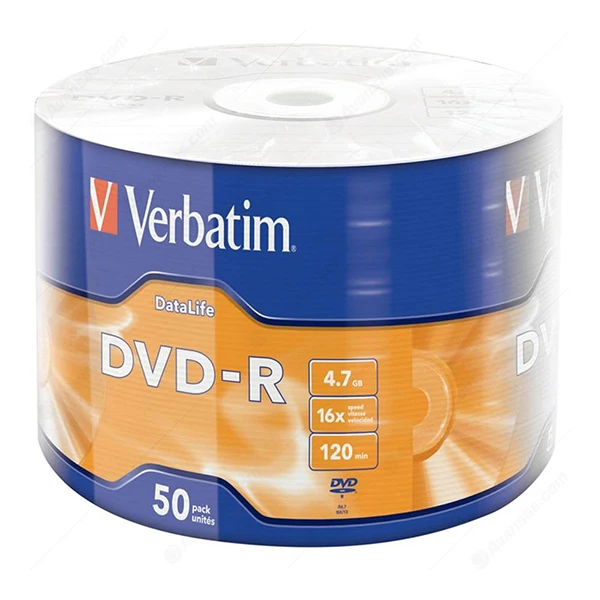 

VERBATİM DVD-R 4.7GB 16X 120DK 50Lİ package price