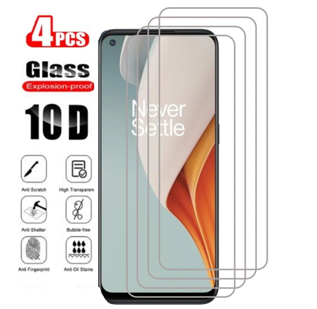 

4Pcs HD Tempered Glass For Oneplus 10 T 9 9R 7 8T Nord N10 N20 5G Nord N200 CE 5G ACE Nord 2T Screen Protector Glass Film