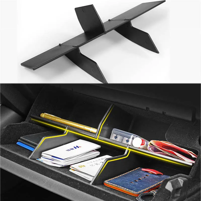 

Ящик для хранения перчаток, разделительная пластина для Tesla Model 3 Glovebox, контейнер-органайзер, полка, автомобильные аксессуары для хранения ...