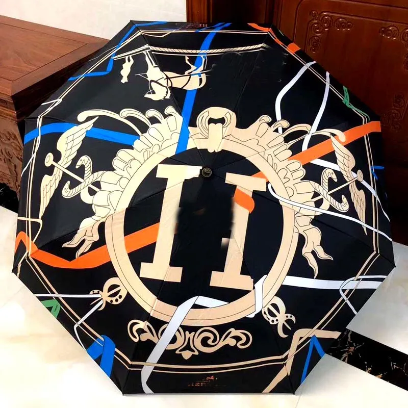 

Luxury Brand Women Sun Umbrella Automatic Portable Anti-UV Windproof Travel Rain Umbrella Upscale Gift Box Lady Fashion Parasol