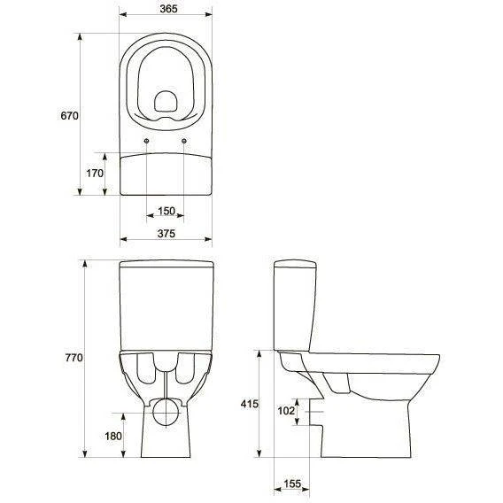 Унитаз Cersanit City Clean On S-KO-CIT011-3/5-COn-S-DL-w с бачком |