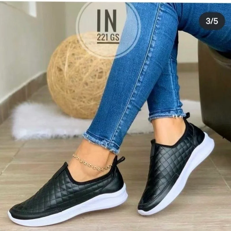 

Fashion New Sneakers 2023 Spring Wedge Sequins Thick Sole Vulcanized Shoes Casual Running Slip-On Comfort Loafers Lady Sneakers