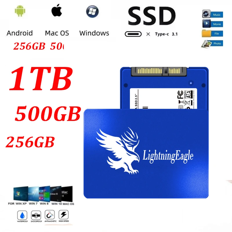 

Высокоскоростной твердотельный Накопитель SSD для чтения и записи, 1 ТБ, SATA3.0, 3D внешний твердотельный накопитель для мобильного телефона, рас...