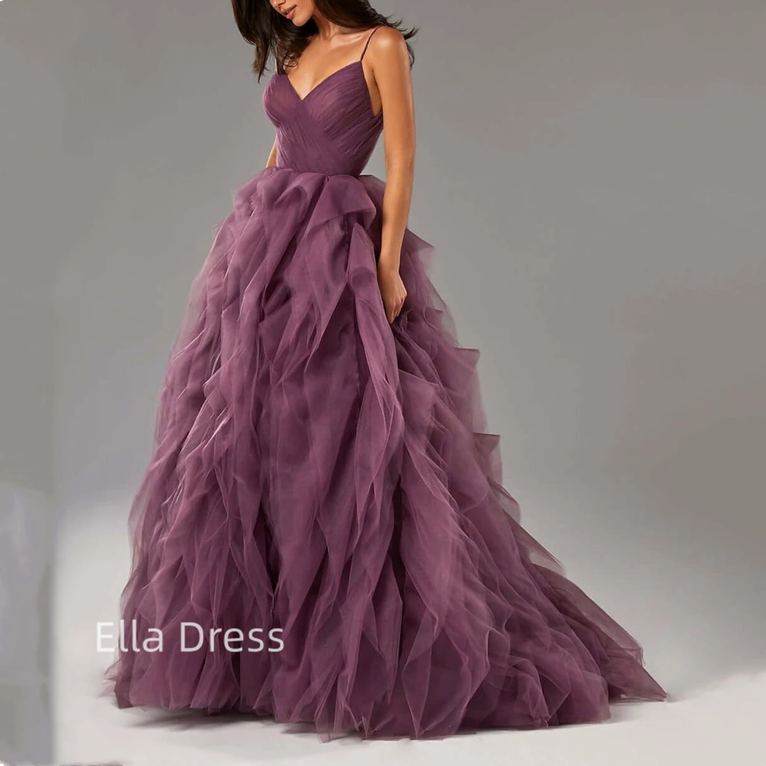 

Женское платье принцессы Ella, бальное платье из органзы на тонких бретельках, элегантное арабское платье для выпускного вечера