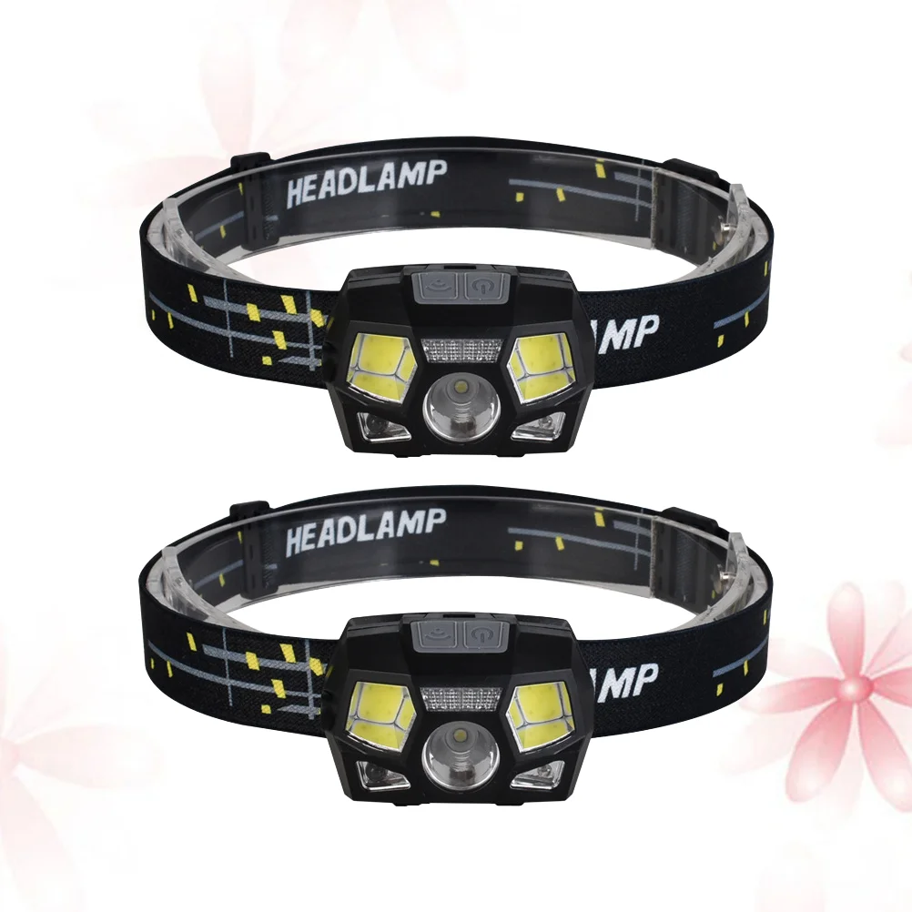 

2pcs Headlamp XPE COB LED Red Flash Light Flashlight Headlamp Headlight for