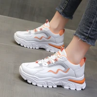 2022 spring women casual sport shoes fashion thick sole platform sneakers woman mesh breathable outdoor tennis trainers