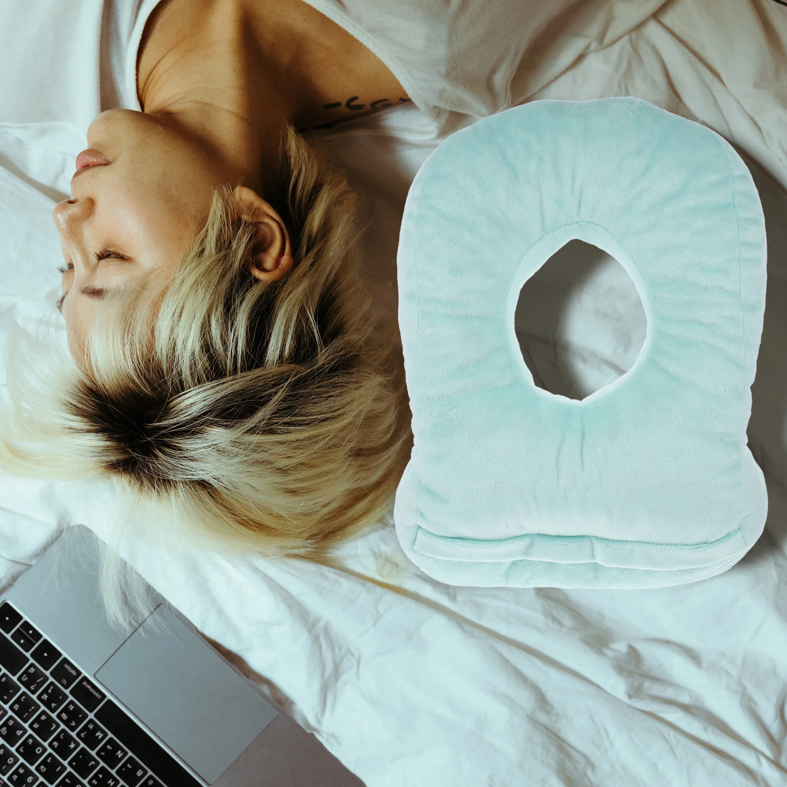 

Single Hole Ear Pillow Office Students Sleeping Supple Nap Tabletop Portable Memory Foams Napping Squishy Pillows Adults