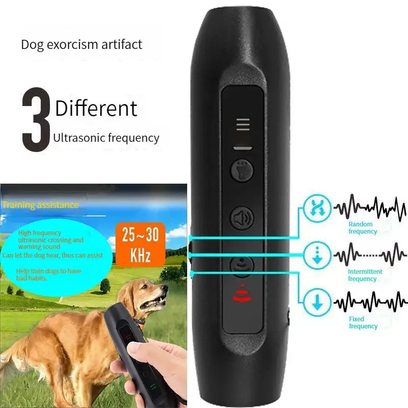 

Dog Repeller Repellents Dogs Ultrasonic Bark Deterrents Electronic Training Devices With Ultrasound USB Recharge Flashlight LED