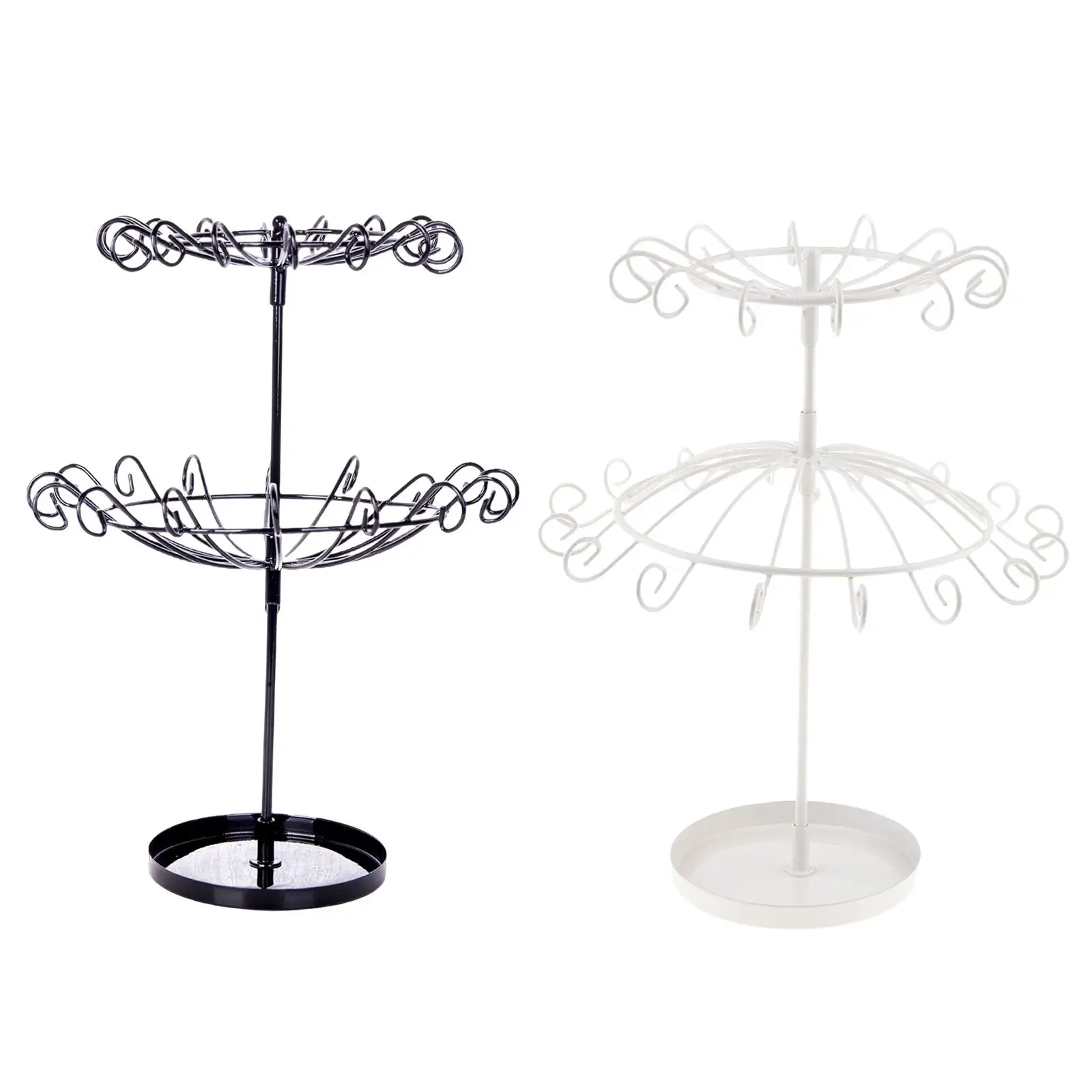 

2 Tier Rotating Jewelry Stand Organizer with Tray jewelry Display Rack for Earrings Women Girls Necklaces Rings