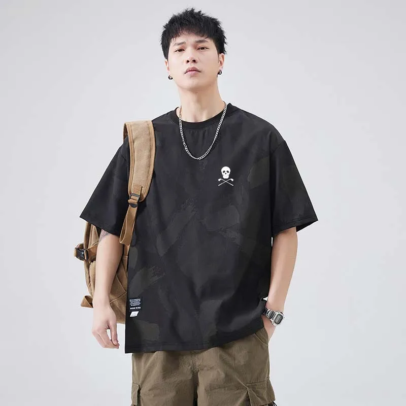 Men Wear T Shirt Short Sleeved T-shirt For Men's Loose Print Casual Personality Niche Round Neck Summer