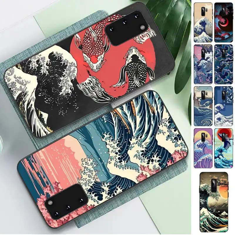 

Japanese Art Wave Phone Case For Samsung S 9 10 20 21 22 23 30 23plus lite Ultra FE S10lite Fundas
