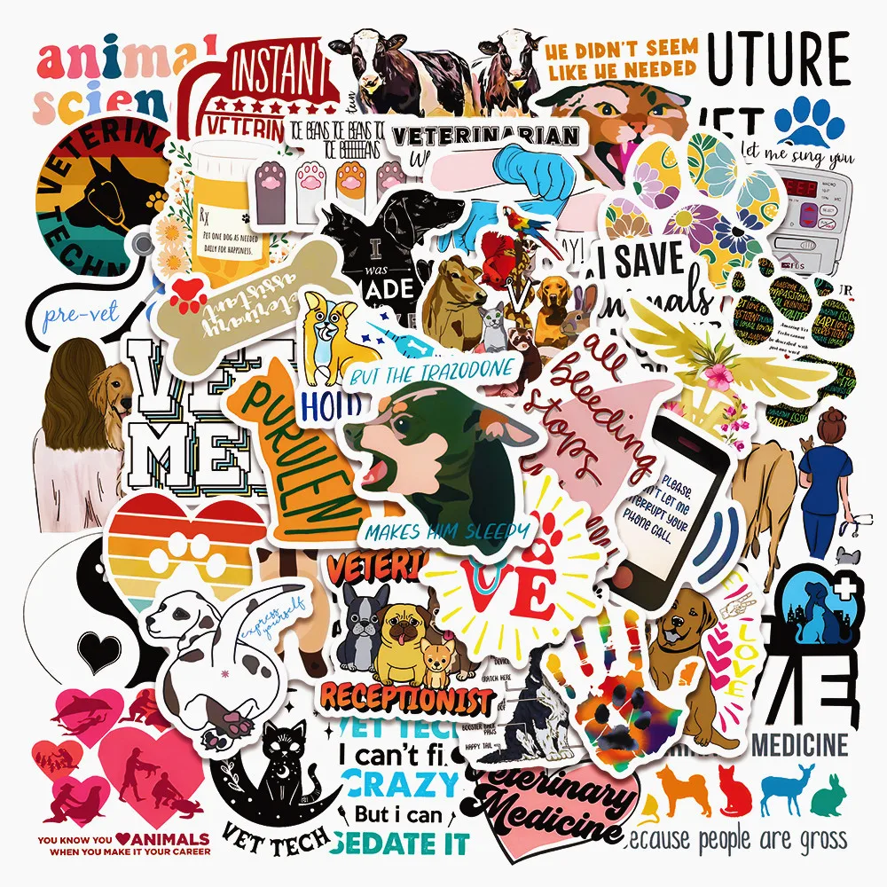10/30/50 шт. ветеринарные профессиональные Мультяшные граффити стикеры s креативный