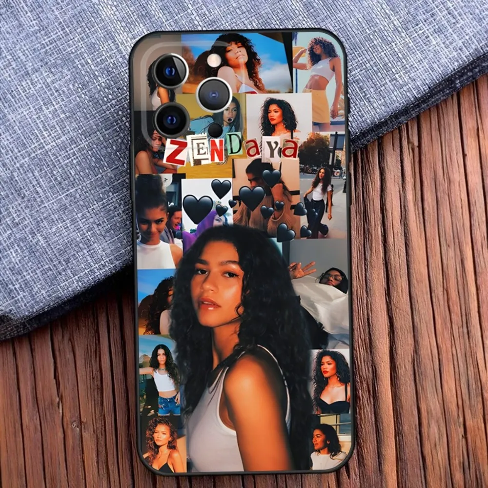 Z-Zendaya Phone Case For iPhone 16 15 14 13 12 11 Pro X XS Max XR Plus Mini Soft Black Cover