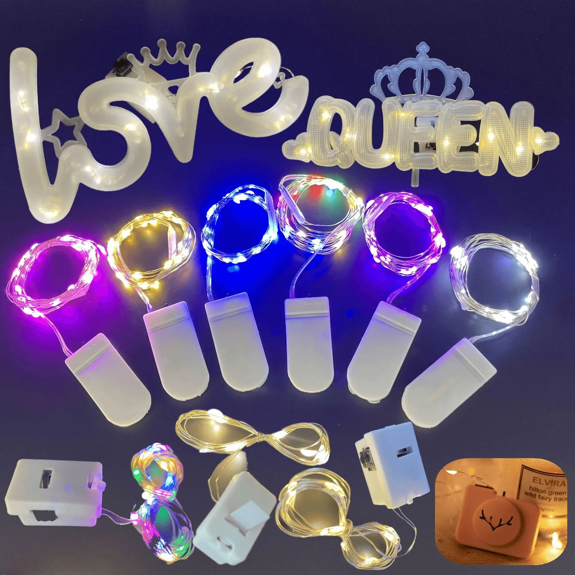 

1 м 2 м 3 м 4 м 5 м Светодиодная медная проволока в подарочной коробке декоративсветильник «сделай сам» Рождественское украшение для комнаты д...