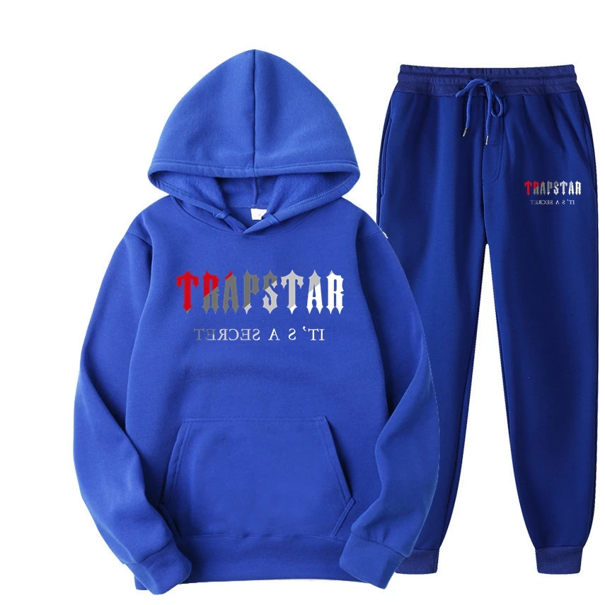 

Trapstar Tracksuit Brand Printed Men's Sport 15 Warm Colors Two Pieces Loose Set Hoodie + Pants Jogging Hooded Set