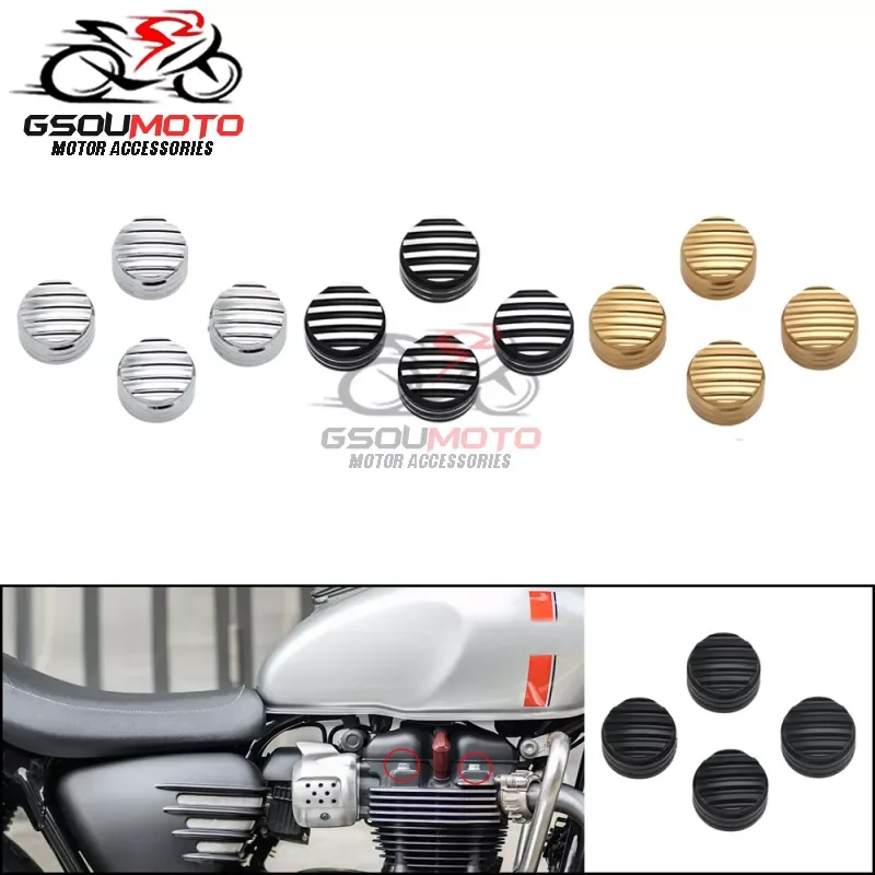 

4Pcs Spark Plug Machined Head Bolts Caps Screws Nut Cover For Triumph Bonneville T120 Black Thruxton R Street Twin Cup Scrambler