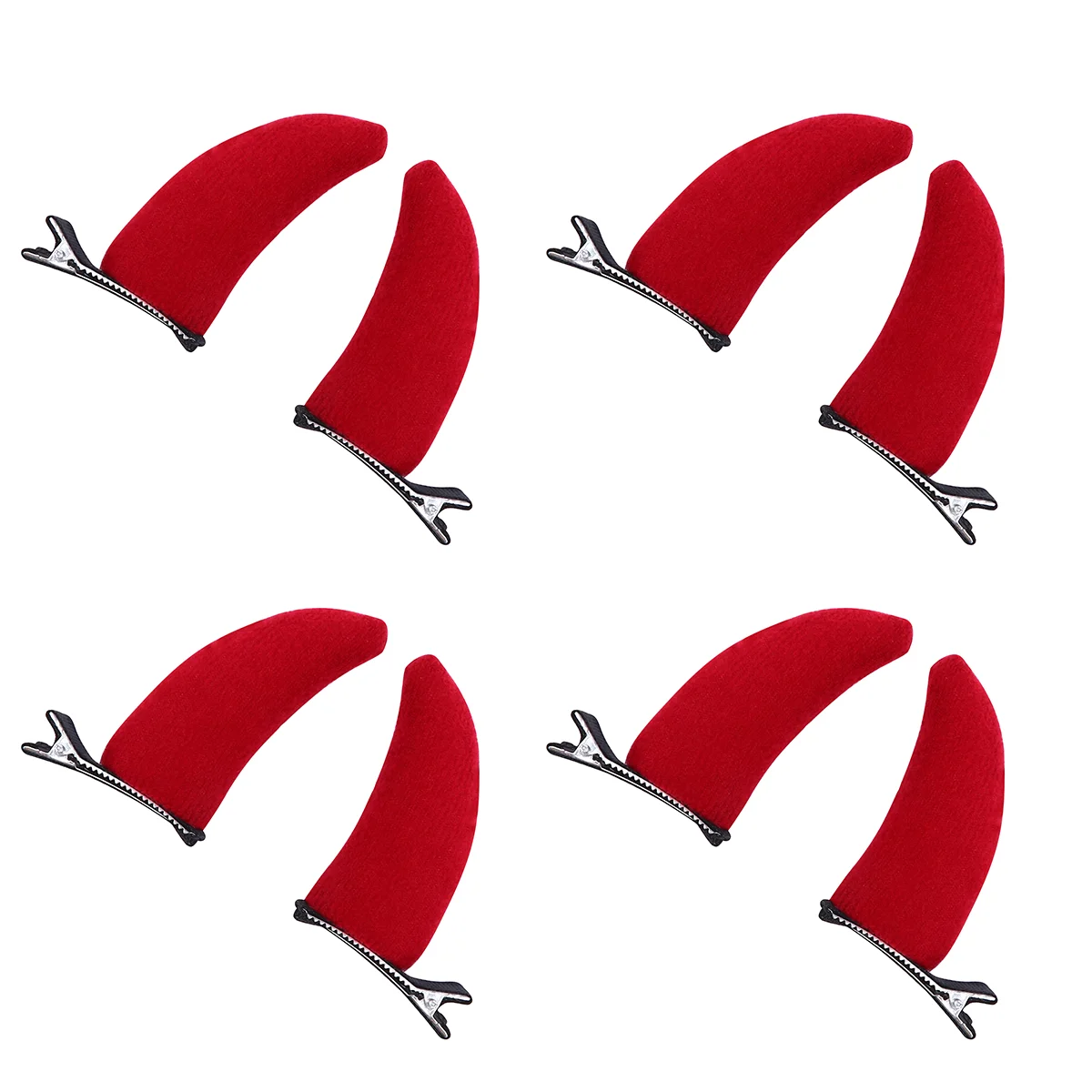

8 Pcs Hairpin Red Cosplay Funny Headwear Festival Headgear Fabric Headdress Costume Accessories Child Demon horns