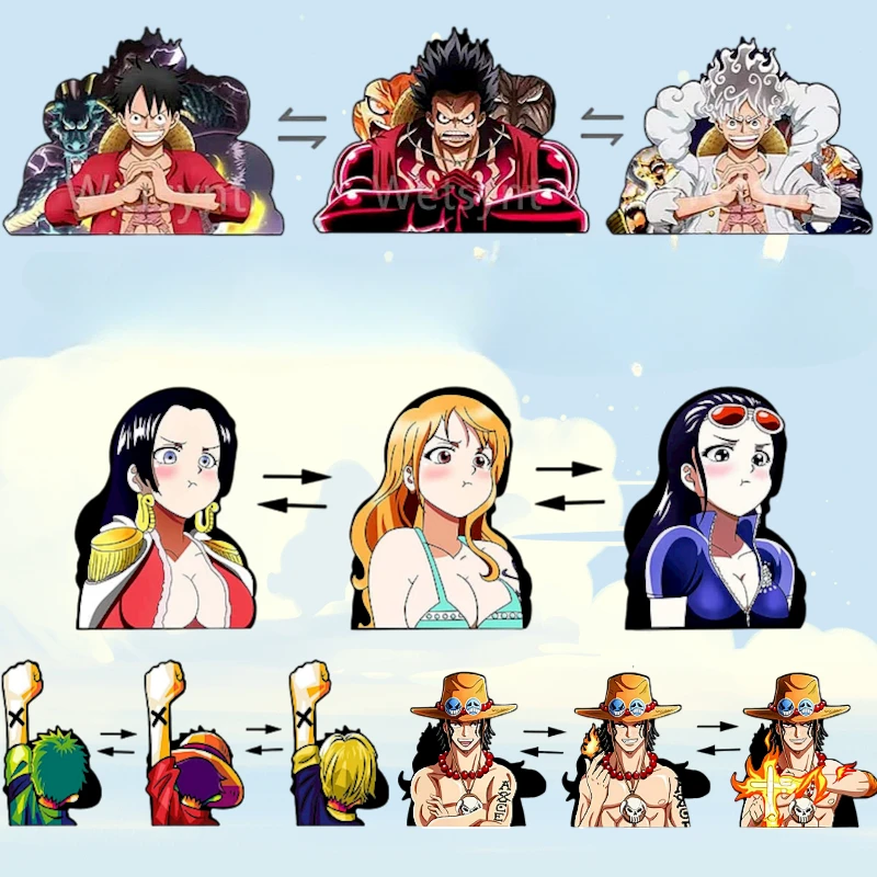 

One Piece Mobile Phone 3D Gradient Sticker Luffy Zoro Sanji Sticker Mobile Phone Decoration Stickers Waterproof Magic Sticker