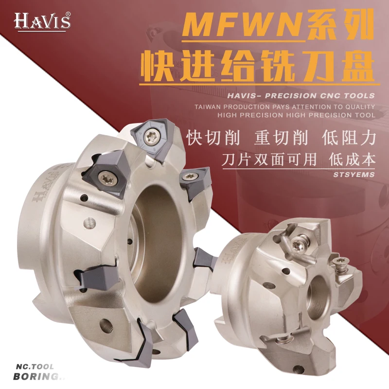 HAVIS MFWN Быстрая фреза с двойной кромкой вперед WNMU0806 Треугольная двухсторонняя