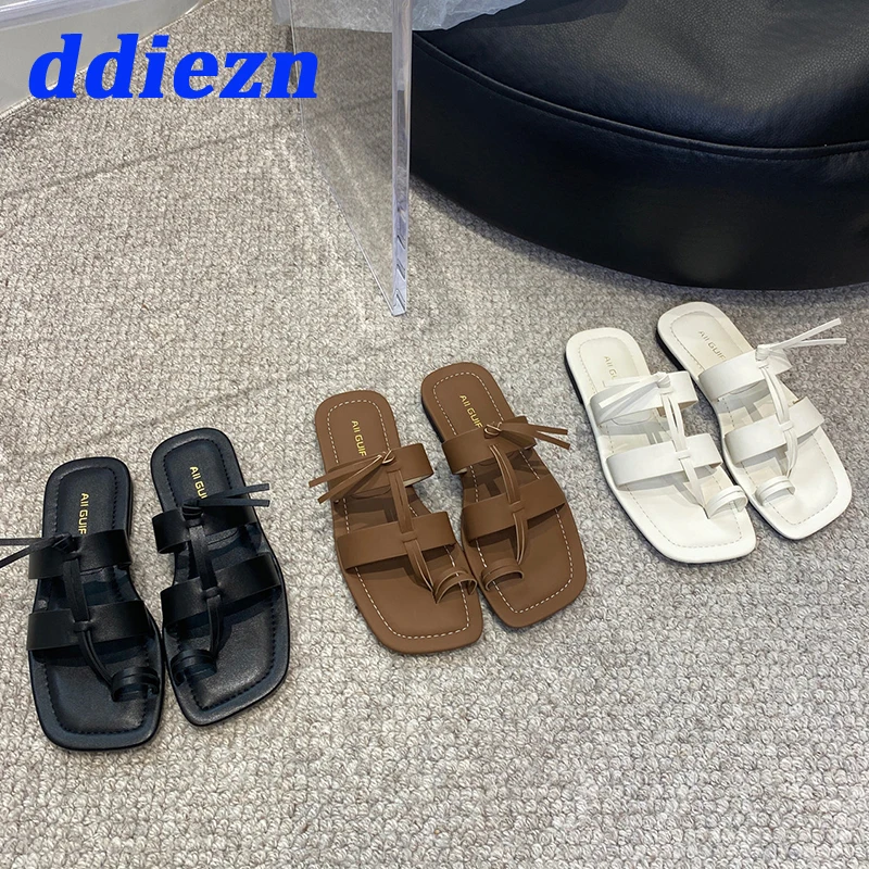 

Slippers Women Flats Sandals Female 2023 Summer Fashion Flip Flops Roman Style Outside Soft Sole Shoes Ladies Sandals Slides