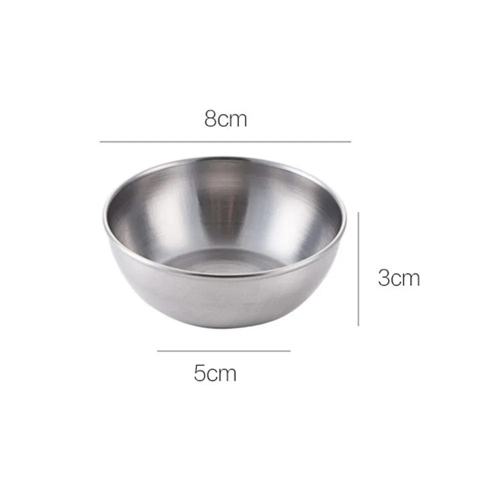 1/5pcs Stainless Steel Seasoning Sauce Dish Small Dip Bowl Side Plates Butter Sushi Plate Vinegar Soy Dishes Kitchen Saucer | Дом и сад