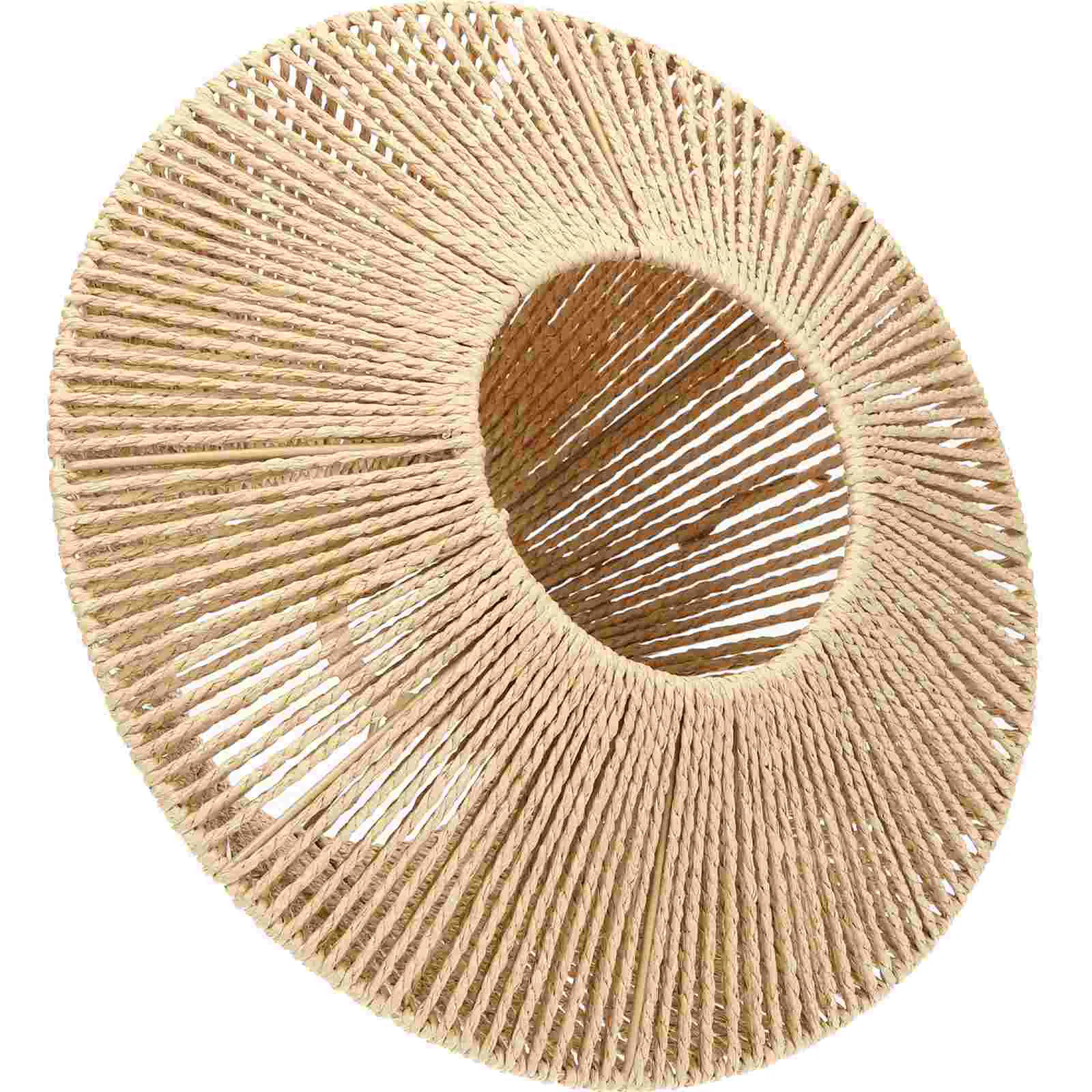 

Rattan Lampshade Shades Light Cover Ceiling Rustic Chandelier Accessories Straw Rope Hanging