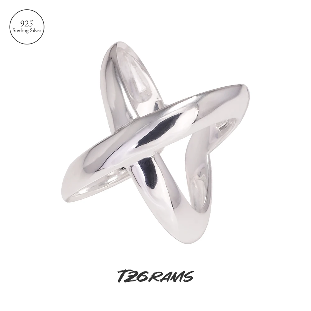 Женское кольцо tzgram из серебра 925 пробы с геометрическим крестом в