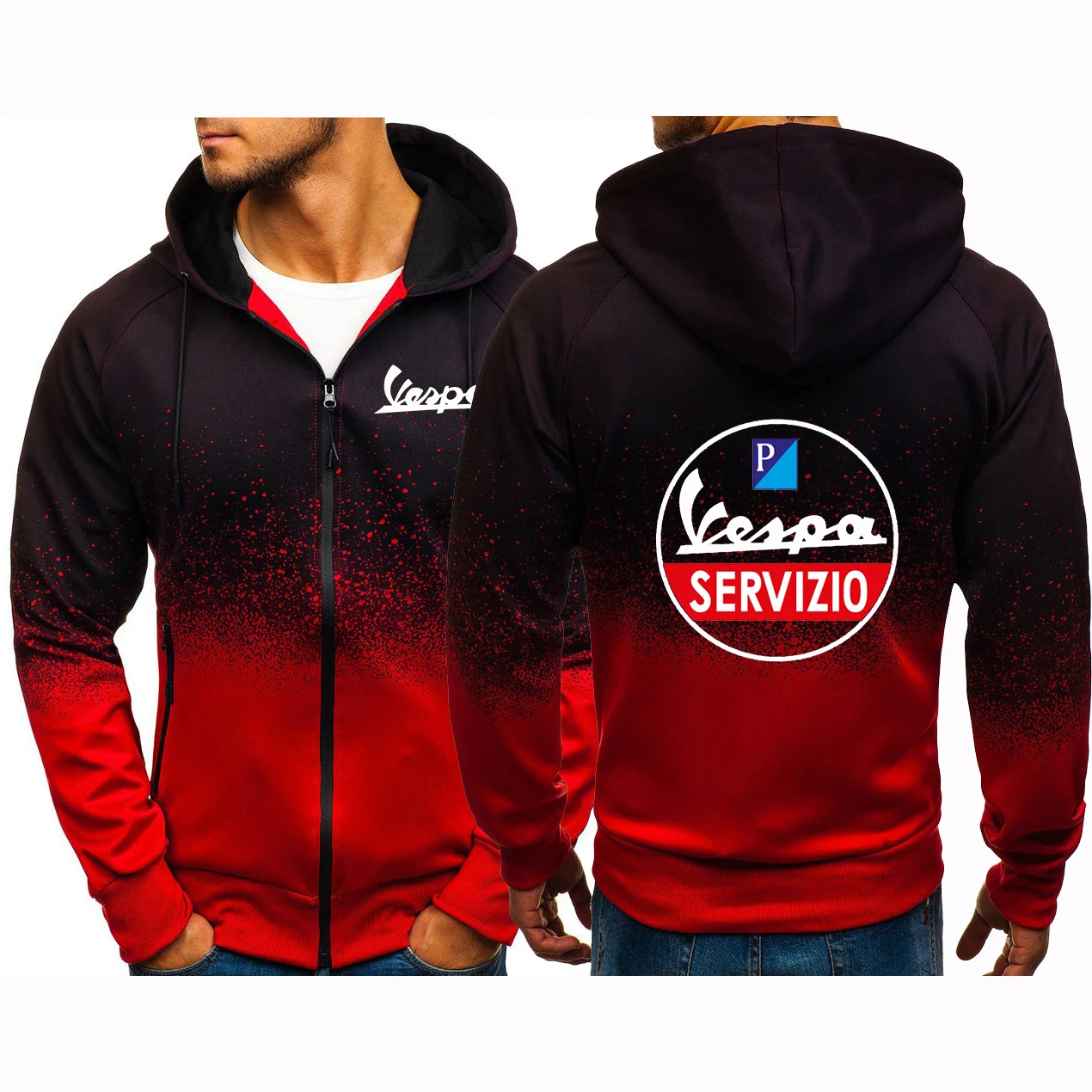 

Vespa Logo New 2022 Spring and Autumn Coats Printed Streetwear Fashion Casual Male hoody sweatshirt Hooded Gradient Hoodies
