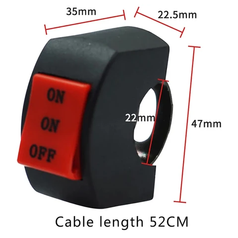 Переключатель ВКЛ./ВЫКЛ. На руль, 2-25 см/7/8 дюйма, около 52 см/20,5 дюйма, 12 В постоянного тока/10 А, универсальный пластиковый мотоциклетный новый бренд