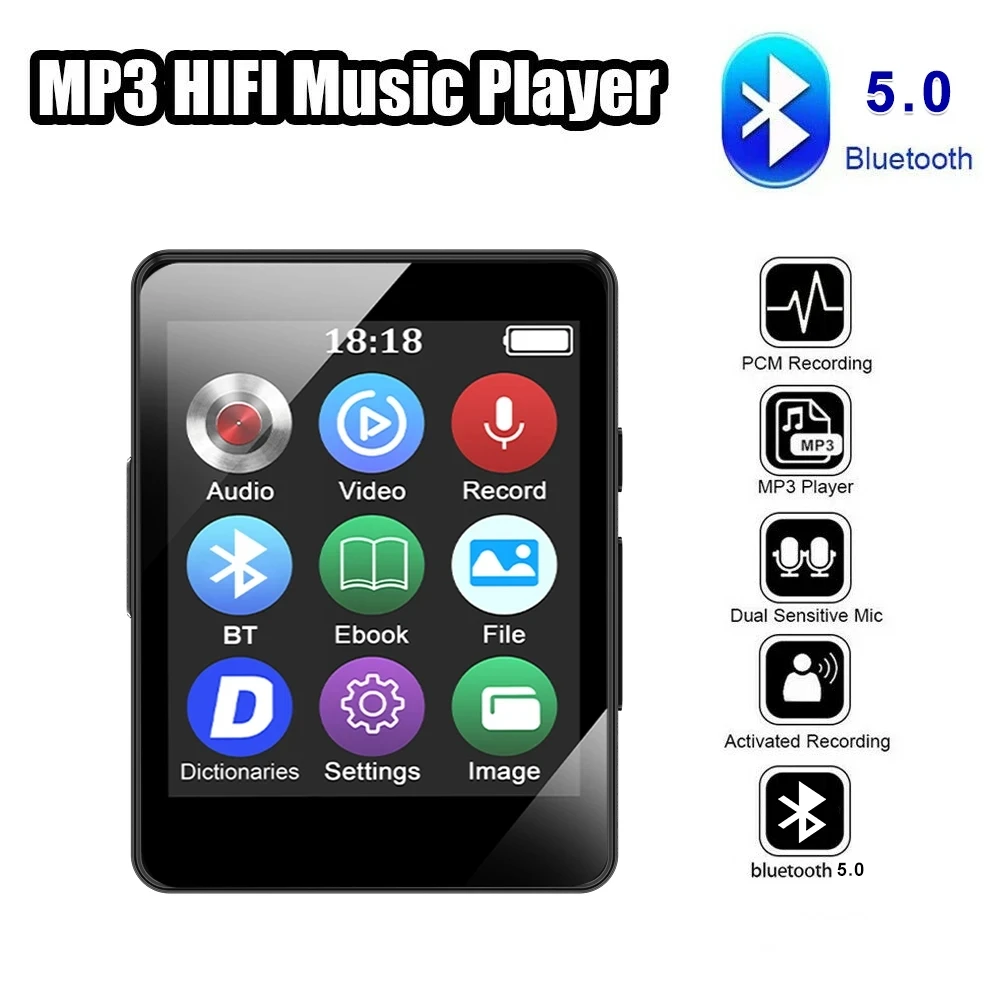 

MP3 Music Player External Playback Walkman MP4 Compact Portable mini with Screen P4 can be Inserted Card/Recording/Multi-functio