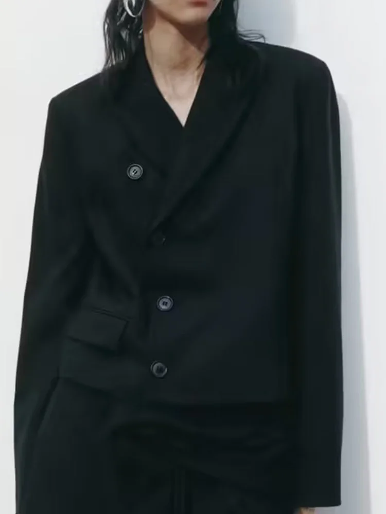 

Женский короткий Блейзер, повседневный однотонный однобортный Блейзер, одежда для улицы, лето 2023