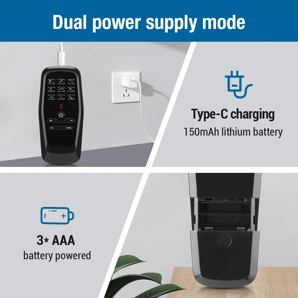 Электростимулятор для мышц TENS двойной импульсный массажер облегчения боли в