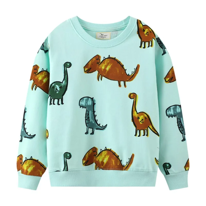 

Spring Autumn Long Sleeve Kids T-shirt Dinosaur Pattern Full Printed Children Sweater Girl Boy Casual O-neck Tops Clothing 3Y-7Y