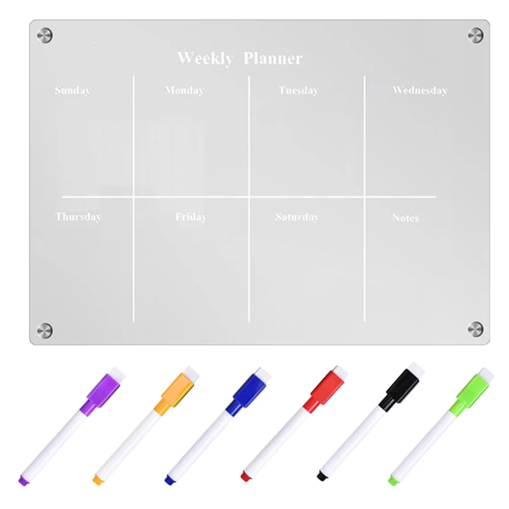 

Magnetic Transparent Whiteboard Blank Calendar Fridge Dry Erase Refrigerator Schedule Planning Acrylic Sticker Reminder
