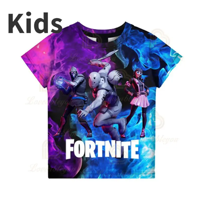 2022 New Game Men Boys Girls T-shirt Fortnite Victory Children's Shoot Game T-shirt Clothing Tees Kids Hero Tops