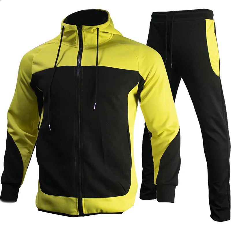 Spring Autumn Men's Sets Casual Tracksuit Long-Sleeved Jacket+Sweatpants 2 Pieces Sets Running Fitness Training Male Sportswear