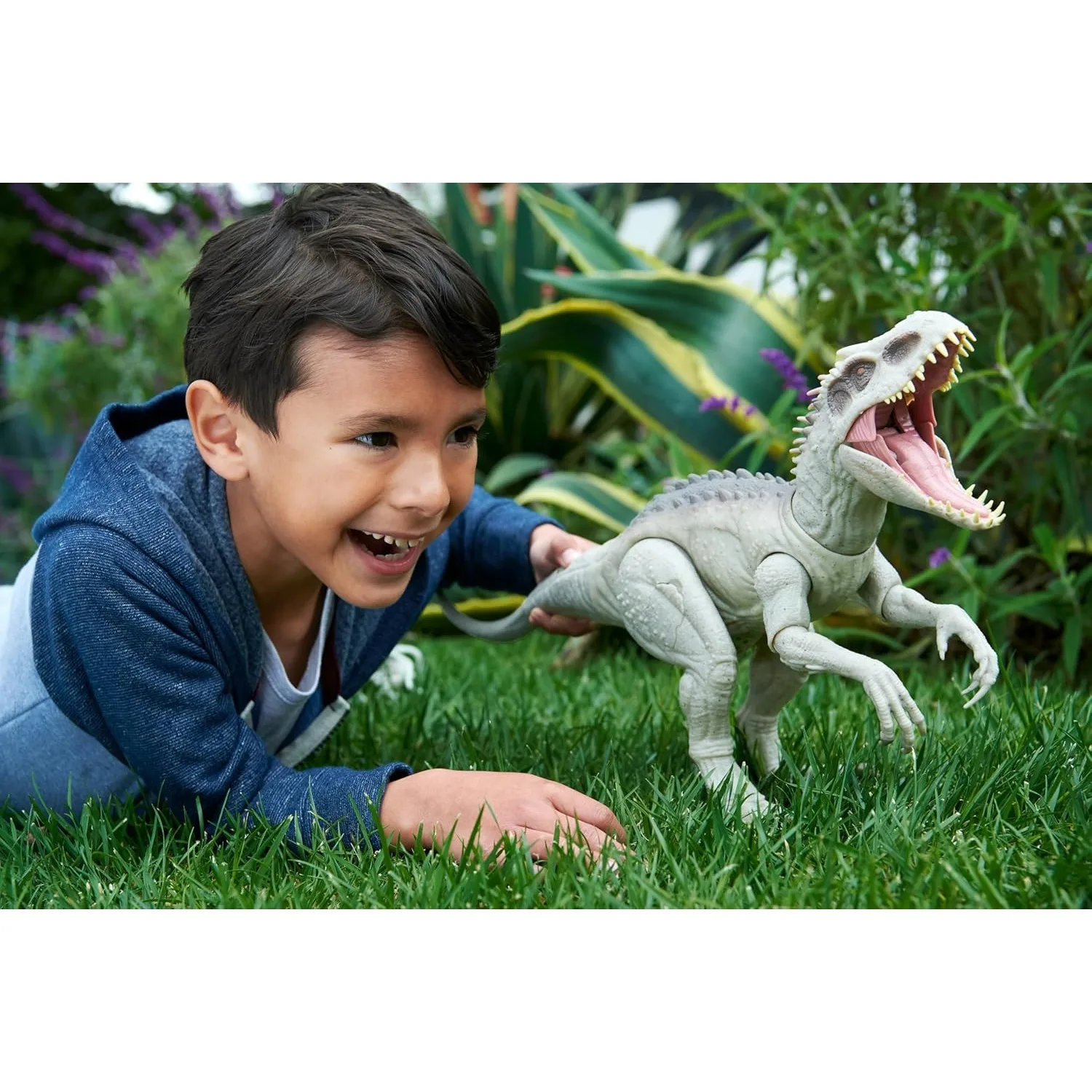 Фото Оригинальная камуфляжная игрушка-динозавр Mattel Jurassic World, Indominus Rex, фигурка со световыми звуками, игрушки для мальчиков №2
