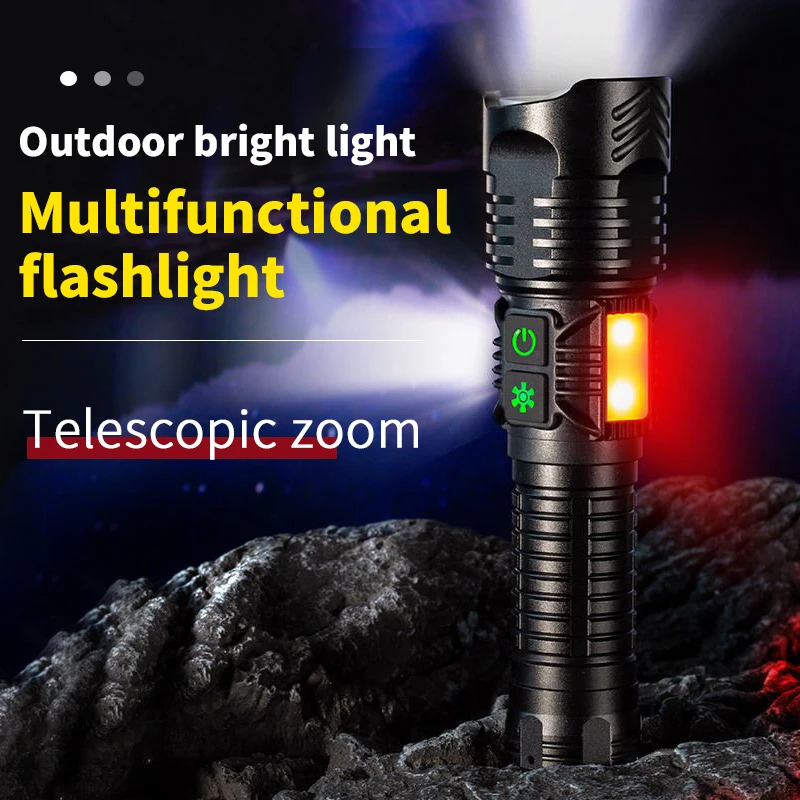 

Super Bright Zoom Powerful Torch Tactical led Pocket, Outdoor 1200 Lumen XML T6 Waterproof LED Self Flash Camping light