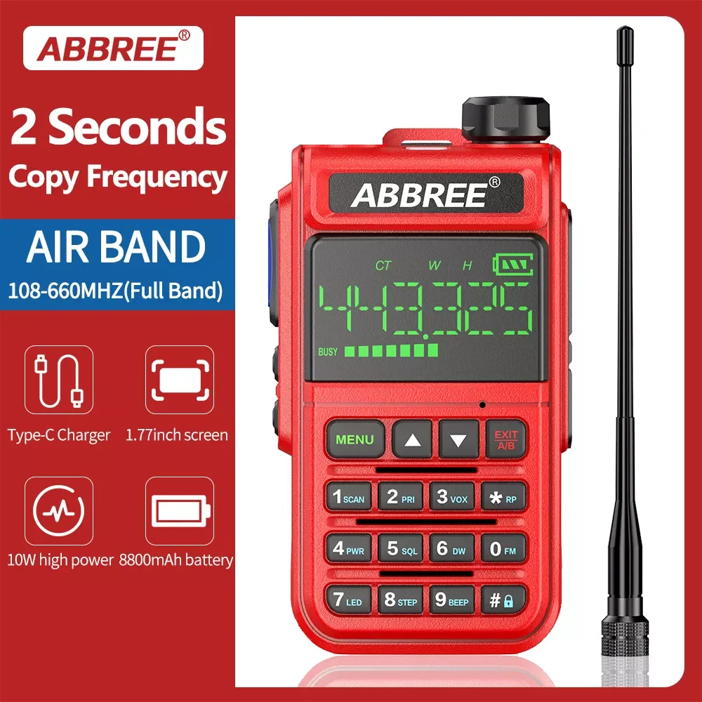 

AR-518 Air Band Full Band Wireless Copy Frequency Police Scanner Aviation Amateur Ham Two Way Radio Walkie Talkie