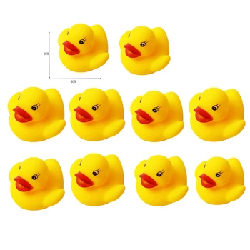 10pcs Baby Bath Toy Cute Little Yellow Duck with Squeeze Sound Soft Rubber Float Ducks Play Bath Game Fun Gifts for Children 1