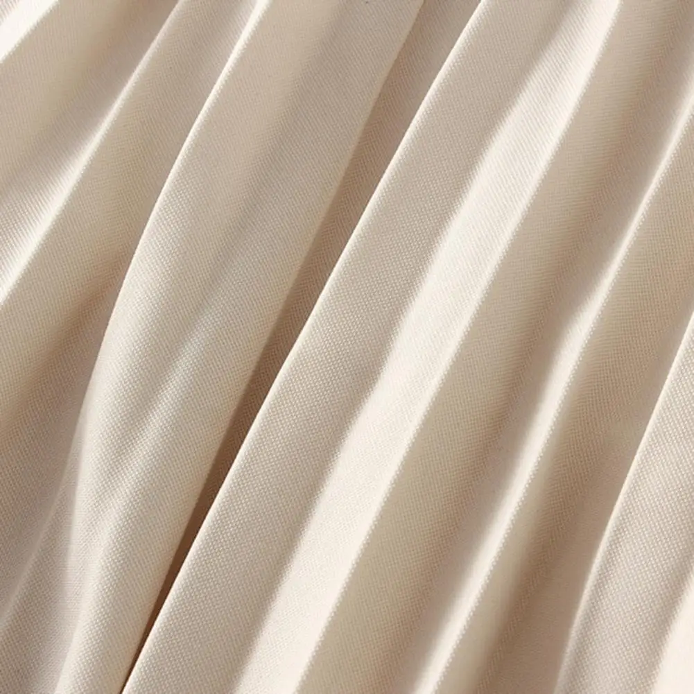 

Универсальная Однотонная юбка, стильная женская сетчатая юбка с бусинами, плиссированная дизайнерская универсальная офисная Повседневная трапециевидная юбка миди с эластичным поясом