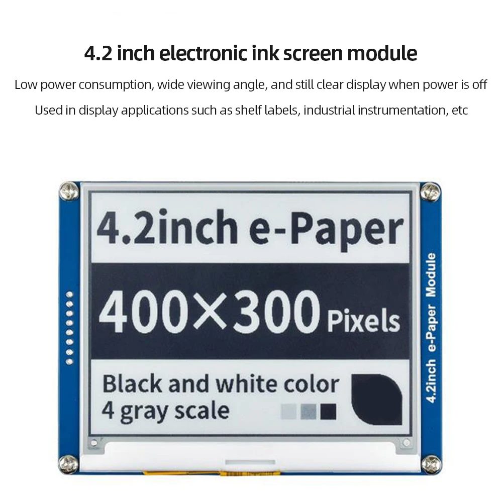 

4.2 Inch E Ink Display Screen Module for Raspberry Pi 4 3B+ 400 X 300 Pixels E-Paper Module SPI Interface for Arduino RPI 3 Zero