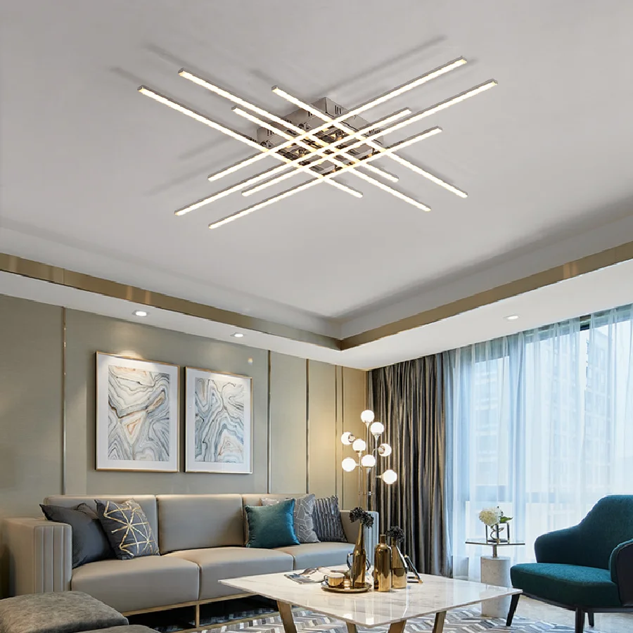 

Chrome Plated Finish Creative RC Modern Led Chandelier For Living Room Bedroom Ideal Dimmable Ceiling Chandelier 90-260V