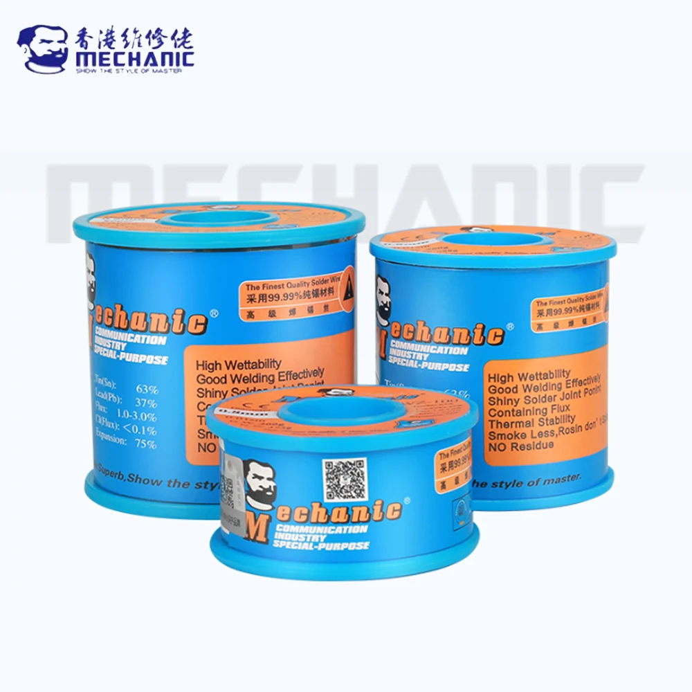 MECHANIC WZ-100 series 183℃ 200g leaded low temperature melting point solder wire 0.2mm-1.0mm for BGA solder wire