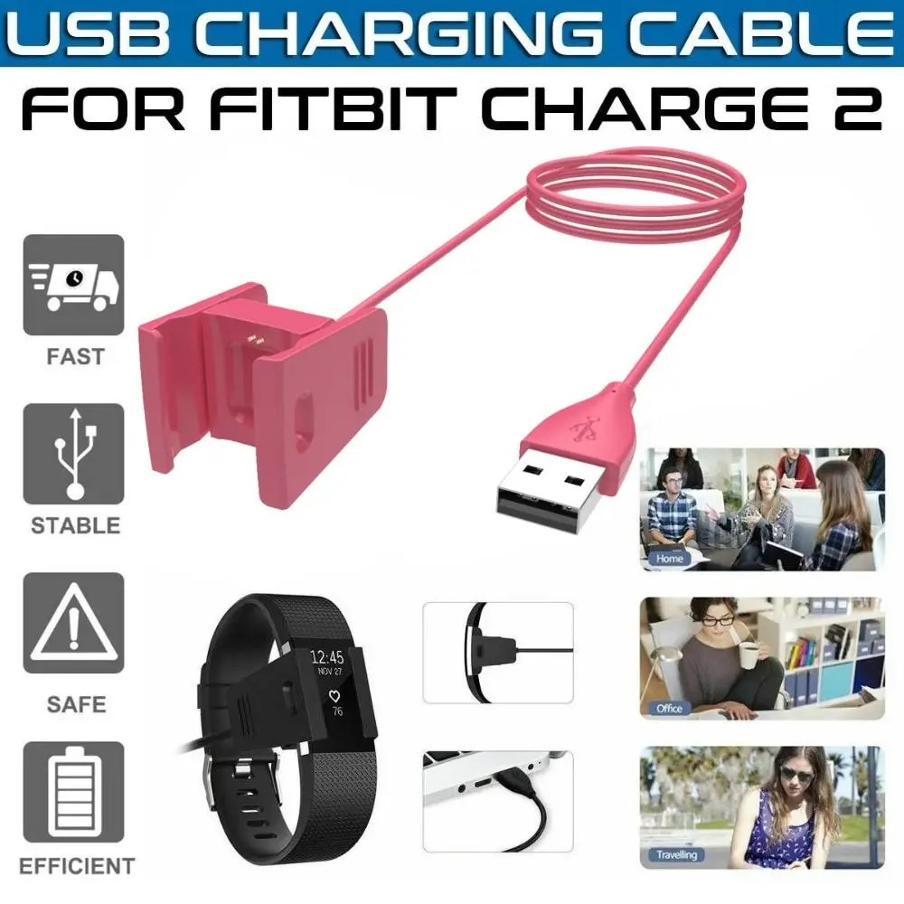 

2 шт., 1 м зарядный кабель для браслета Fitbit Charge 2