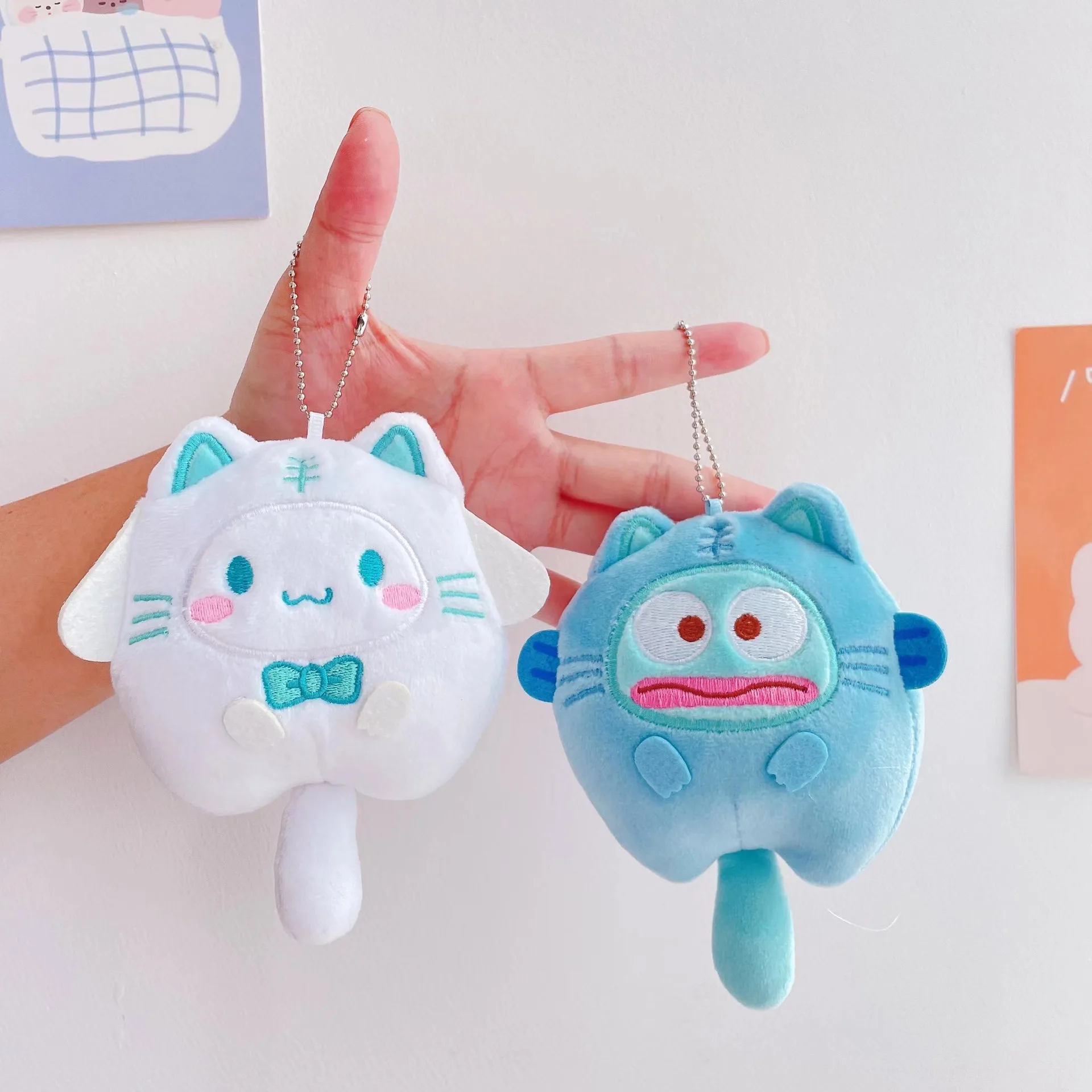 

Sanrio, Hello Kitty Hangyodon Bad Марка Badtz Maru Kuromi Melody милая плюшевая кукла Kawaii пушистая мягкая набивная подвеска для ключей детские подарки