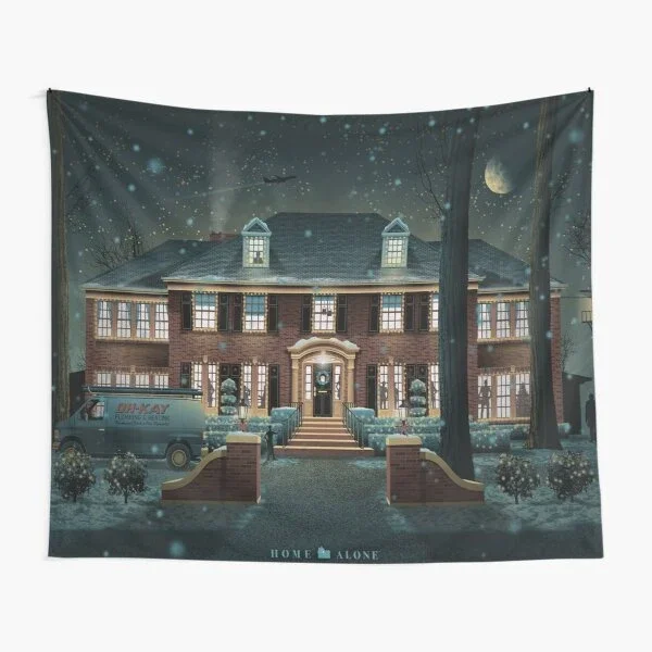 

Home Alone Tapestry Home Room Wall Living Travel Bedspread Printed Hanging Mat Beautiful Decoration Yoga Towel Blanket Bedroom