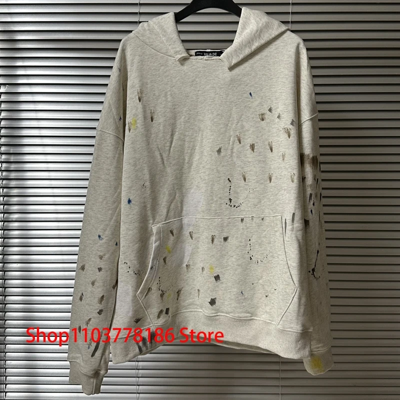 Винтажная толстовка с капюшоном VUJADE европейский американский тренд граффити